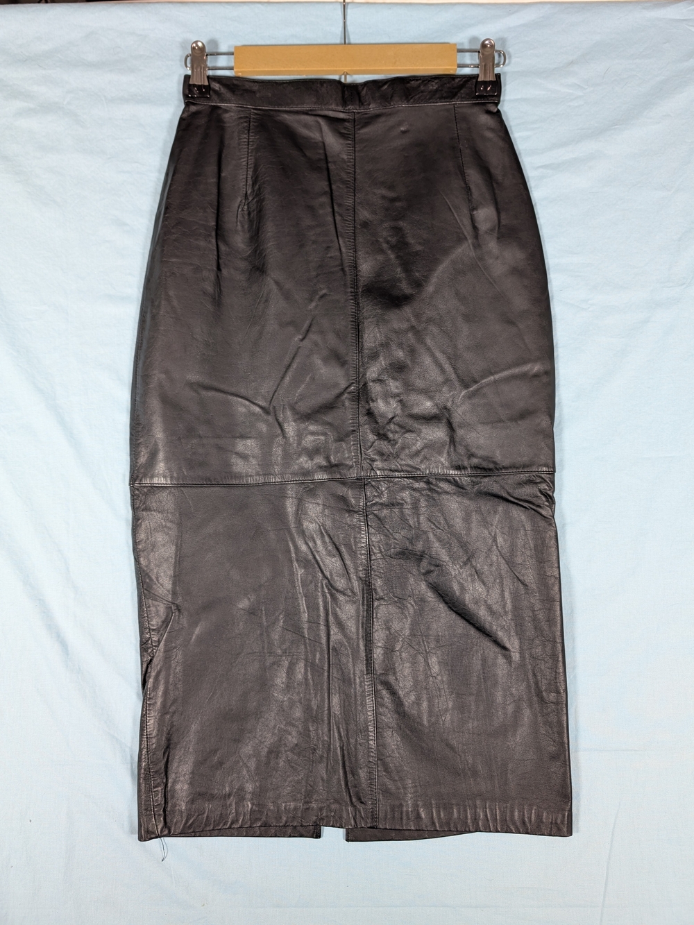 Black Leather Pencil Skirt — Classic Sleek Style